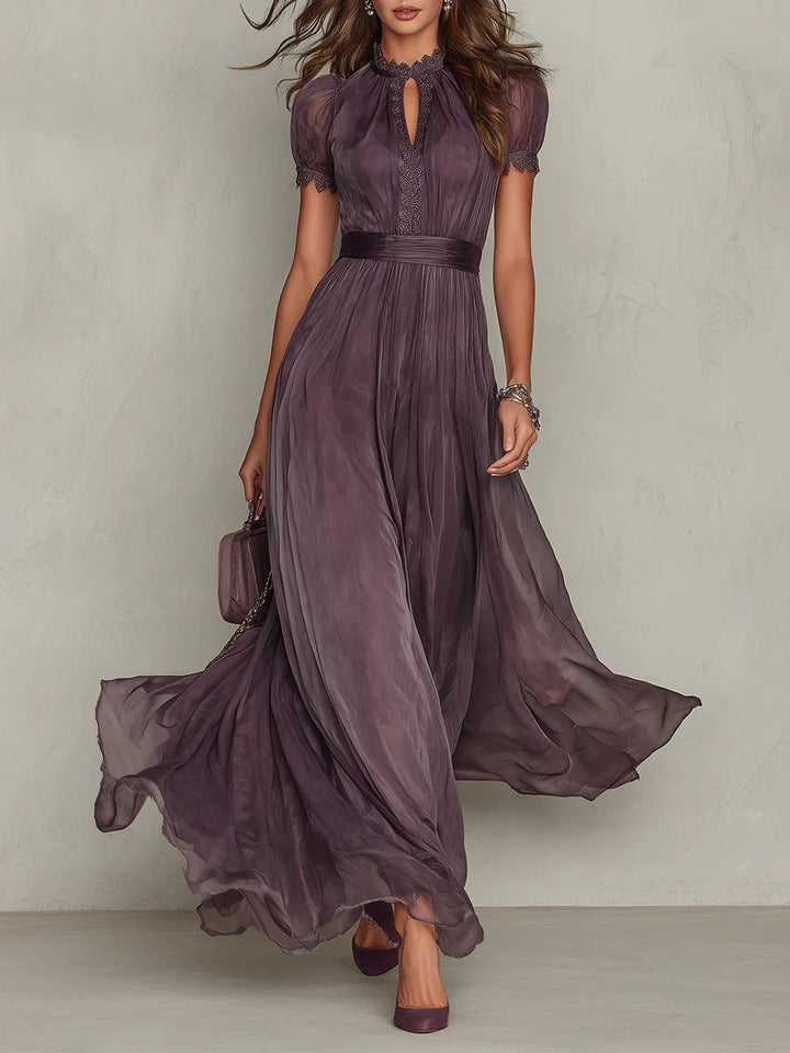 Flavia | Vintage Elegant Chiffon Maxi Dress