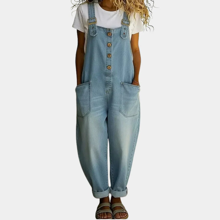 Taylor | Soft Cotton Denim-Look Overalls