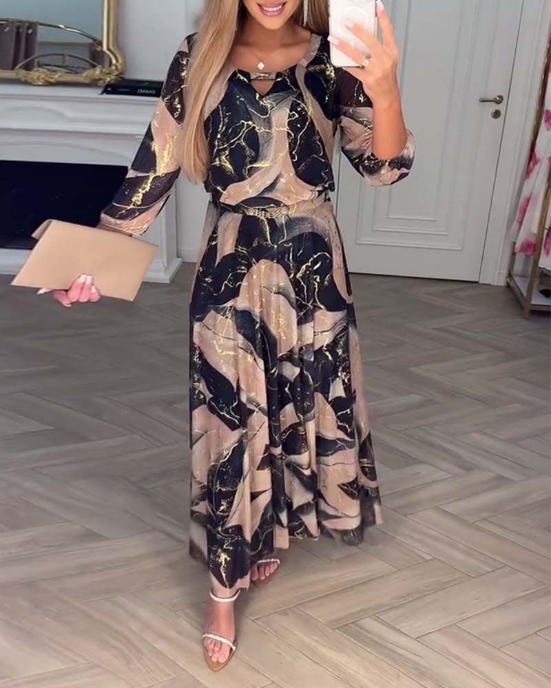 Marivelle | Printed Waist-Defined Dress
