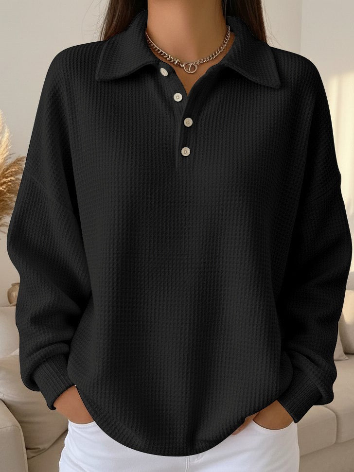 Sofia - Textured Polo Sweater
