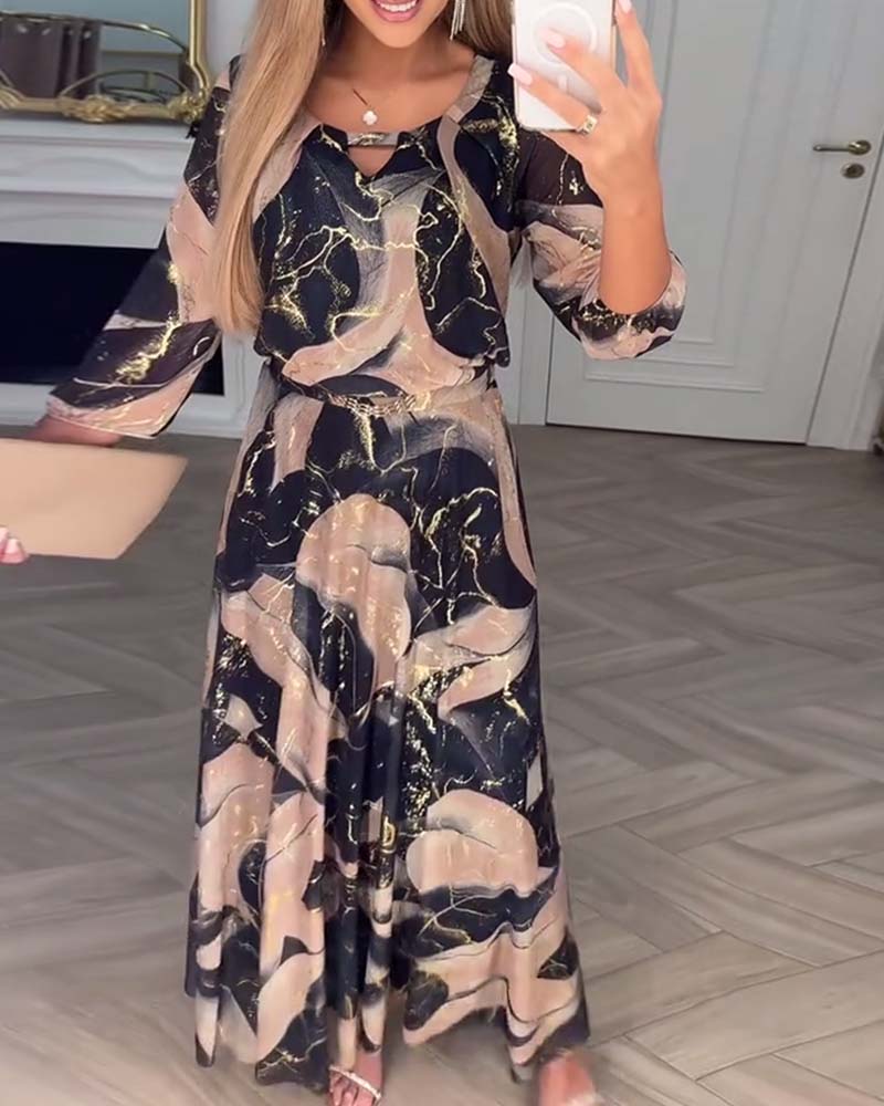 Marivelle | Printed Waist-Defined Dress