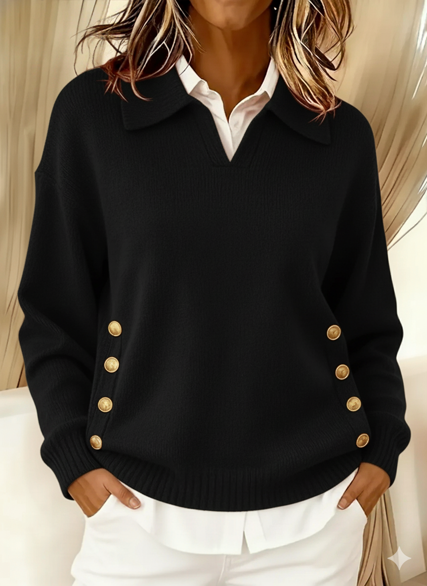 Lorayne - Button Detail Knit Sweater
