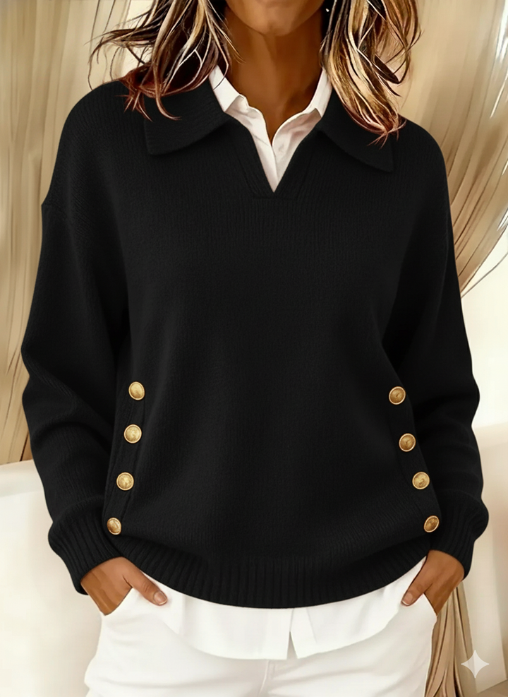 Lorayne - Button Detail Knit Sweater