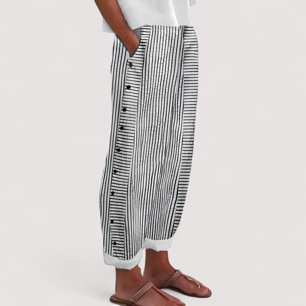 Ann lightweight lined pants shown in a relaxed everyday style