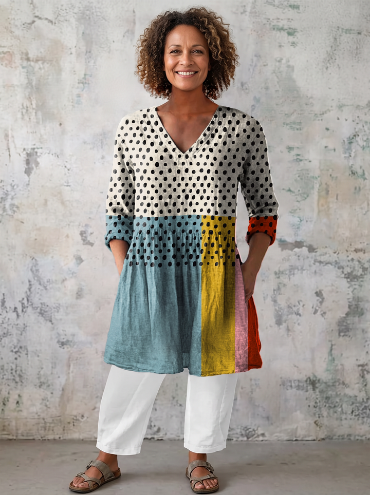 Valerie | Long Blouse with V-Neck