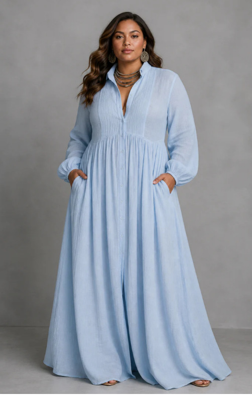 Serena | Flowing Button-Front Maxi Dress