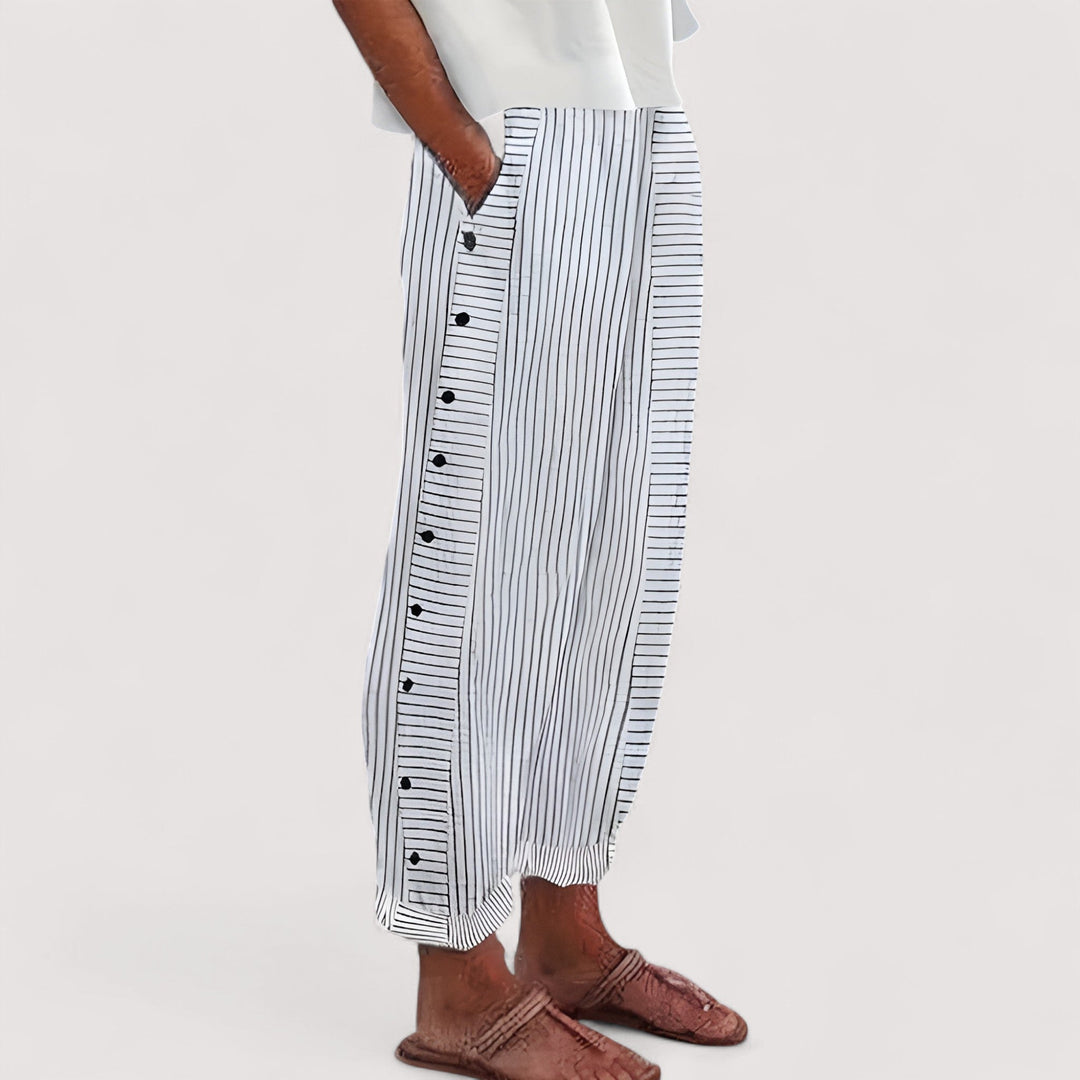 Ann lightweight lined pants shown in a relaxed everyday style