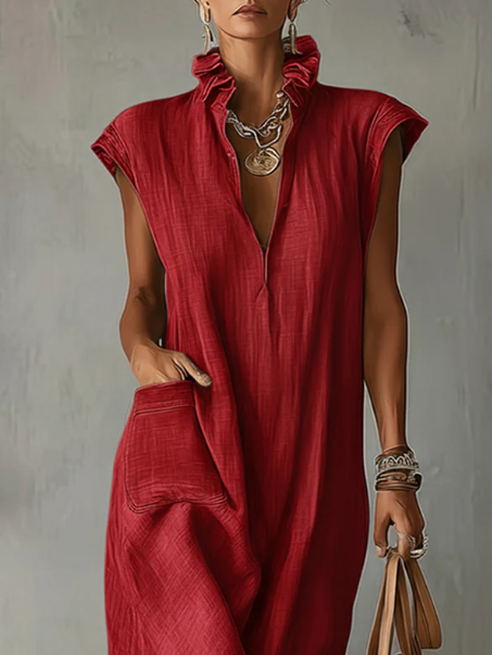 Elara ruffle spring maxi dress with soft flowing fit