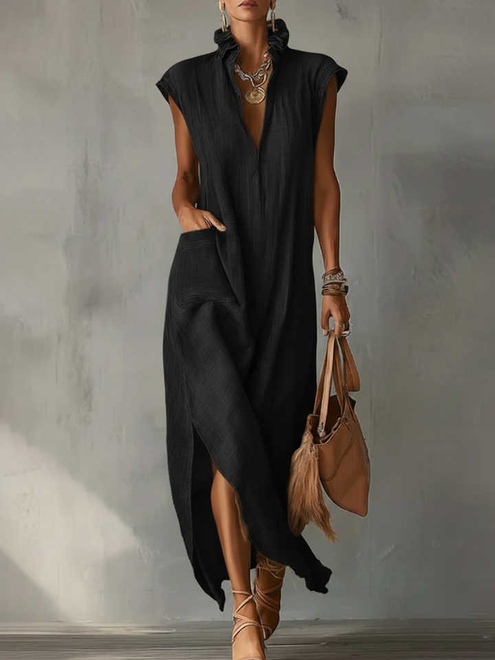 Elara ruffle spring maxi dress with soft flowing fit