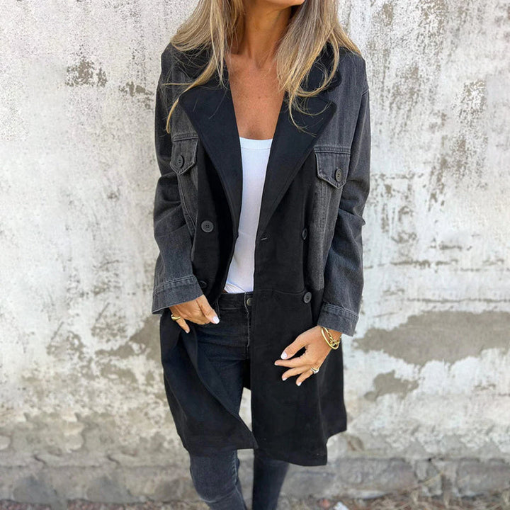 Charly | Mid Length Denim Trench Coat