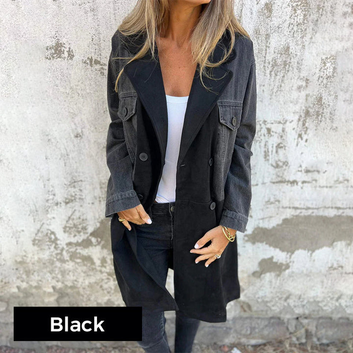 Charly | Mid Length Denim Trench Coat